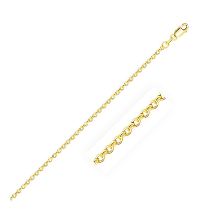 14k Yellow Gold Diamond Cut Cable Link Chain 1.8mm Bids.com