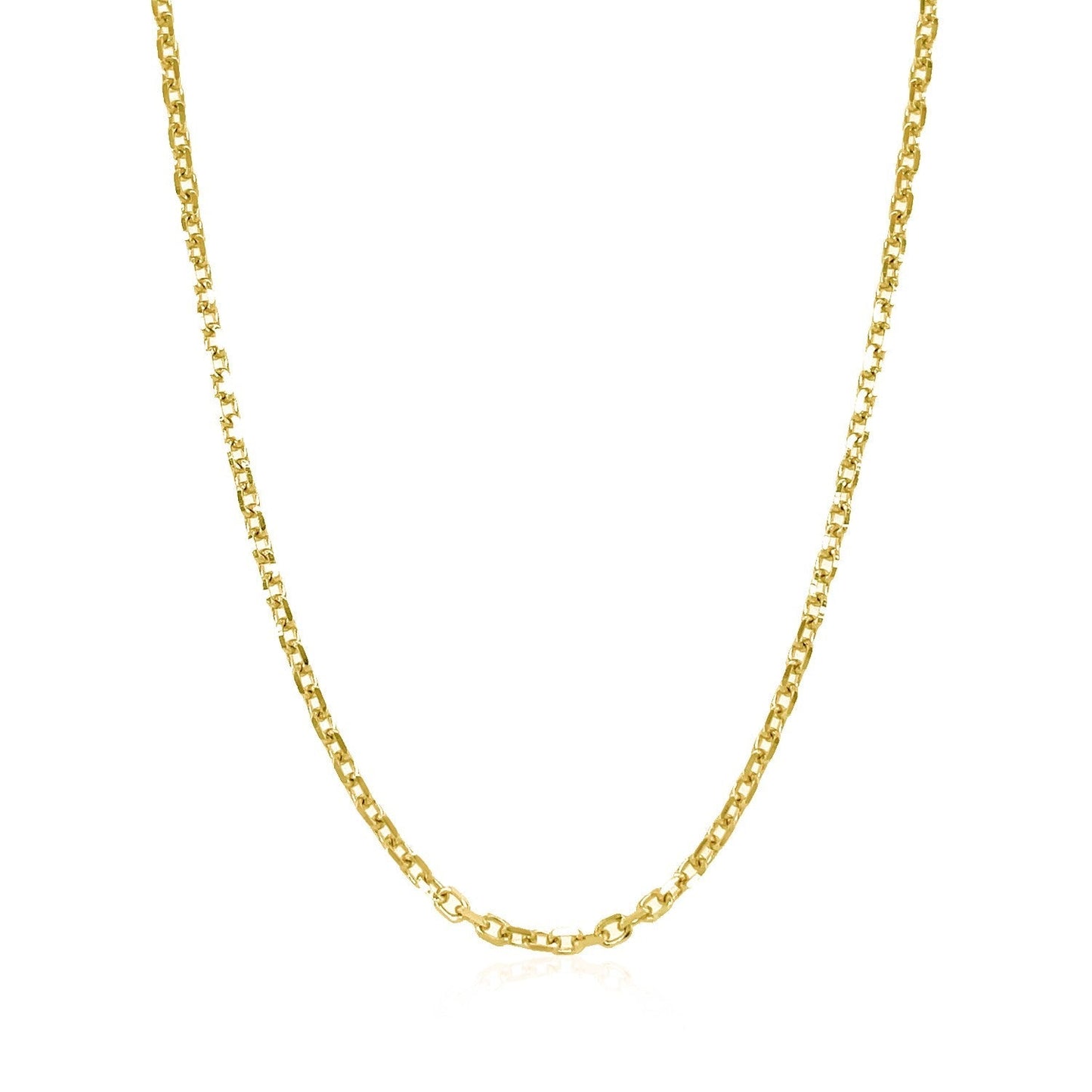 14k Yellow Gold Diamond Cut Cable Link Chain 1.8mm Bids.com