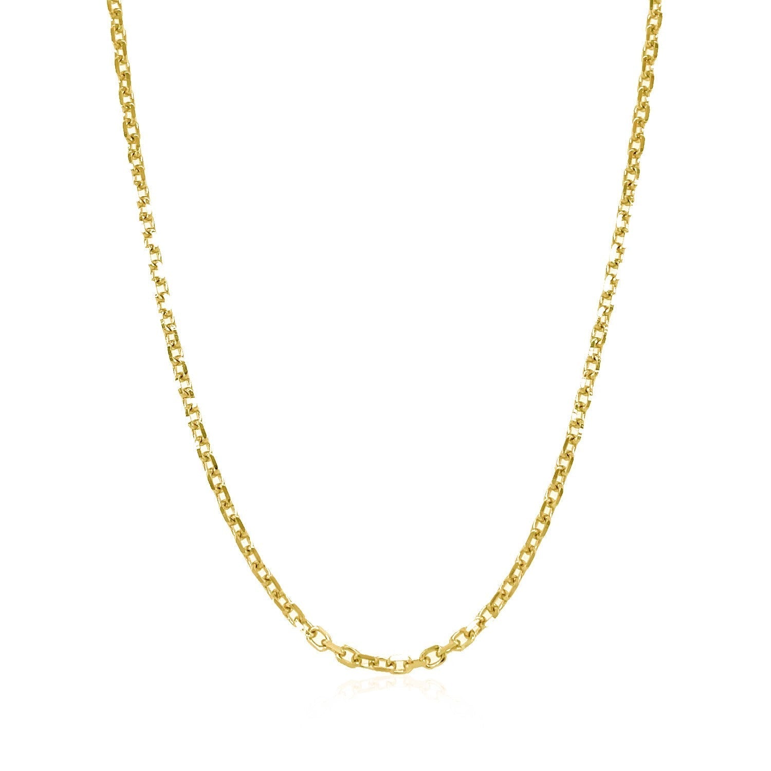 14k Yellow Gold Diamond Cut Cable Link Chain 1.8mm Bids.com
