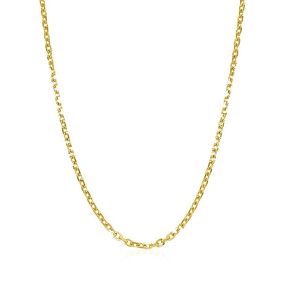 14k Yellow Gold Diamond Cut Cable Link Chain 1.8mm Bids.com