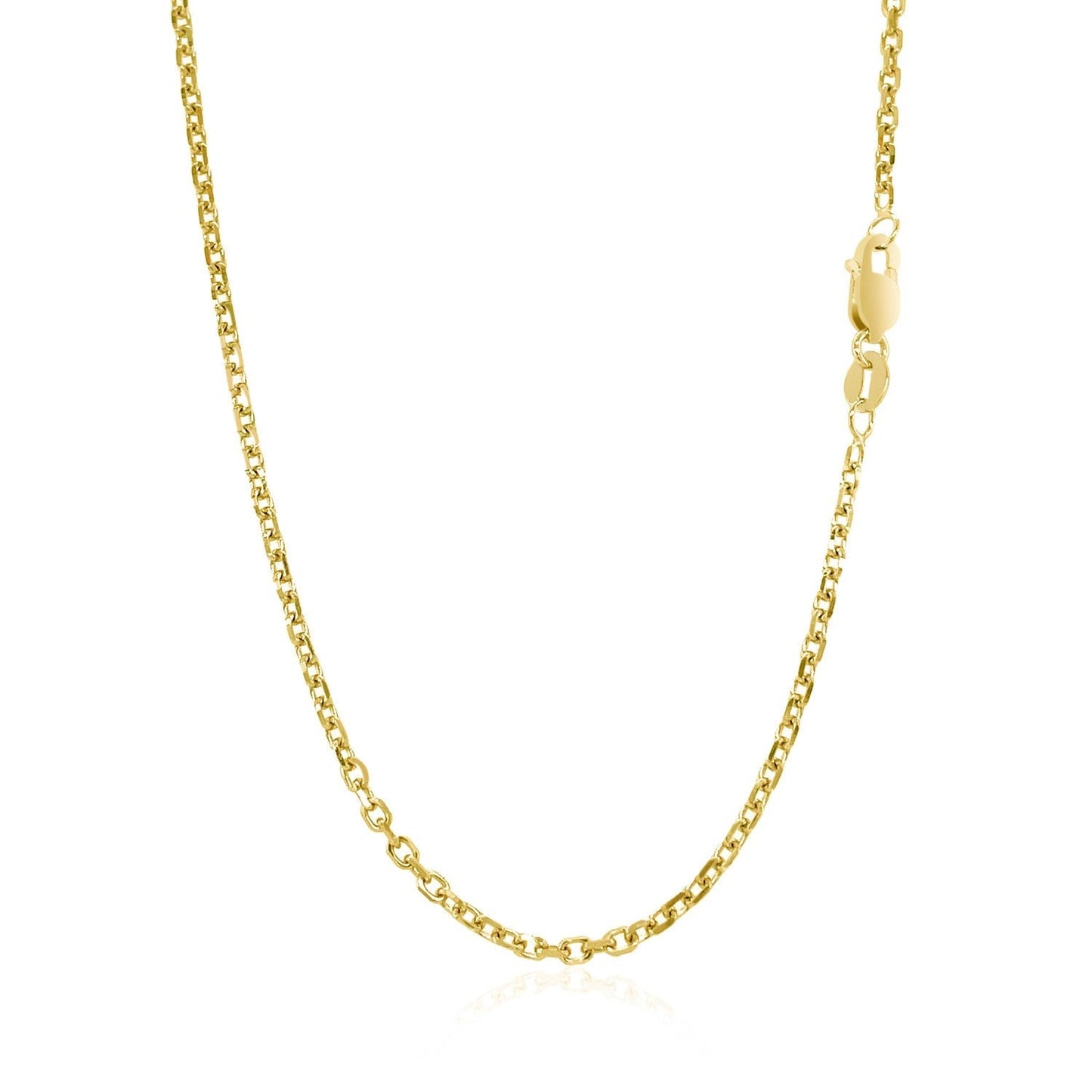 14k Yellow Gold Diamond Cut Cable Link Chain 1.8mm Bids.com