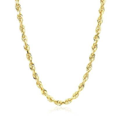 4.0mm 10k Yellow Gold Solid Diamond Cut Rope Chain Bids.com