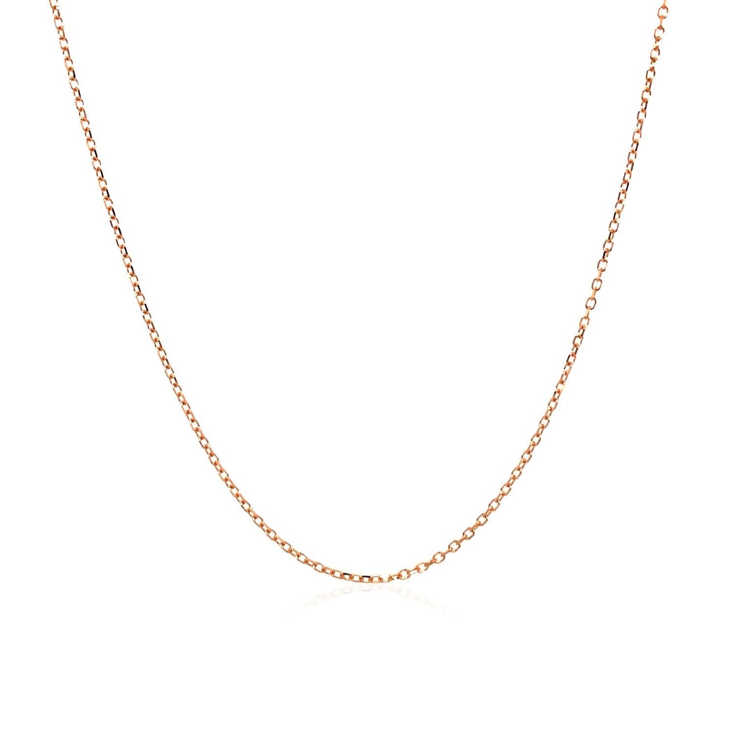 14k Pink Gold Diamond Cut Cable Link Chain 0.8mm Bids.com