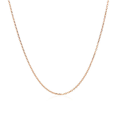14k Pink Gold Diamond Cut Cable Link Chain 0.8mm Bids.com