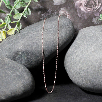 14k Pink Gold Diamond Cut Cable Link Chain 0.8mm Bids.com