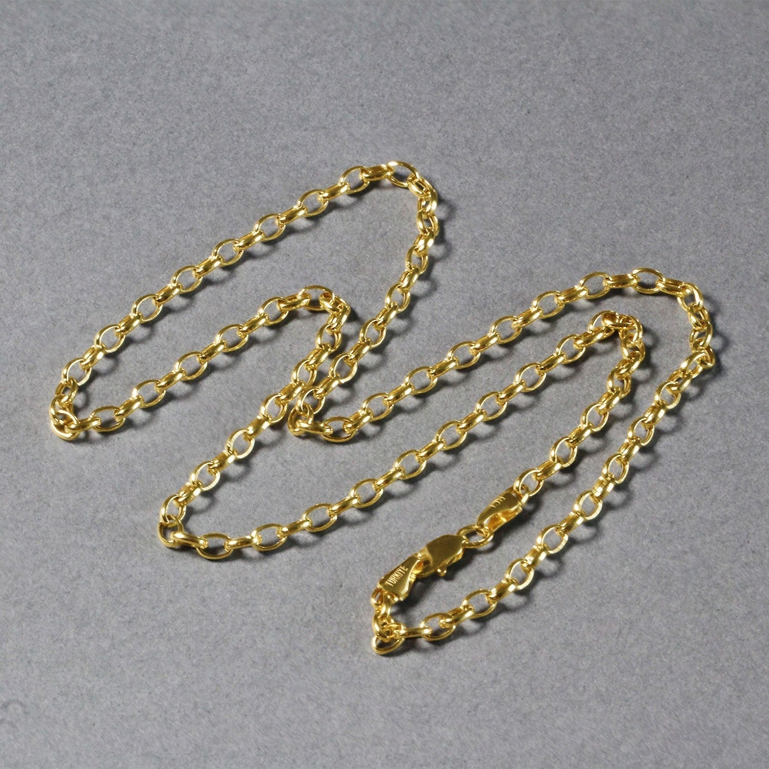 3.2mm 14k Yellow Gold Oval Rolo Chain Bids.com