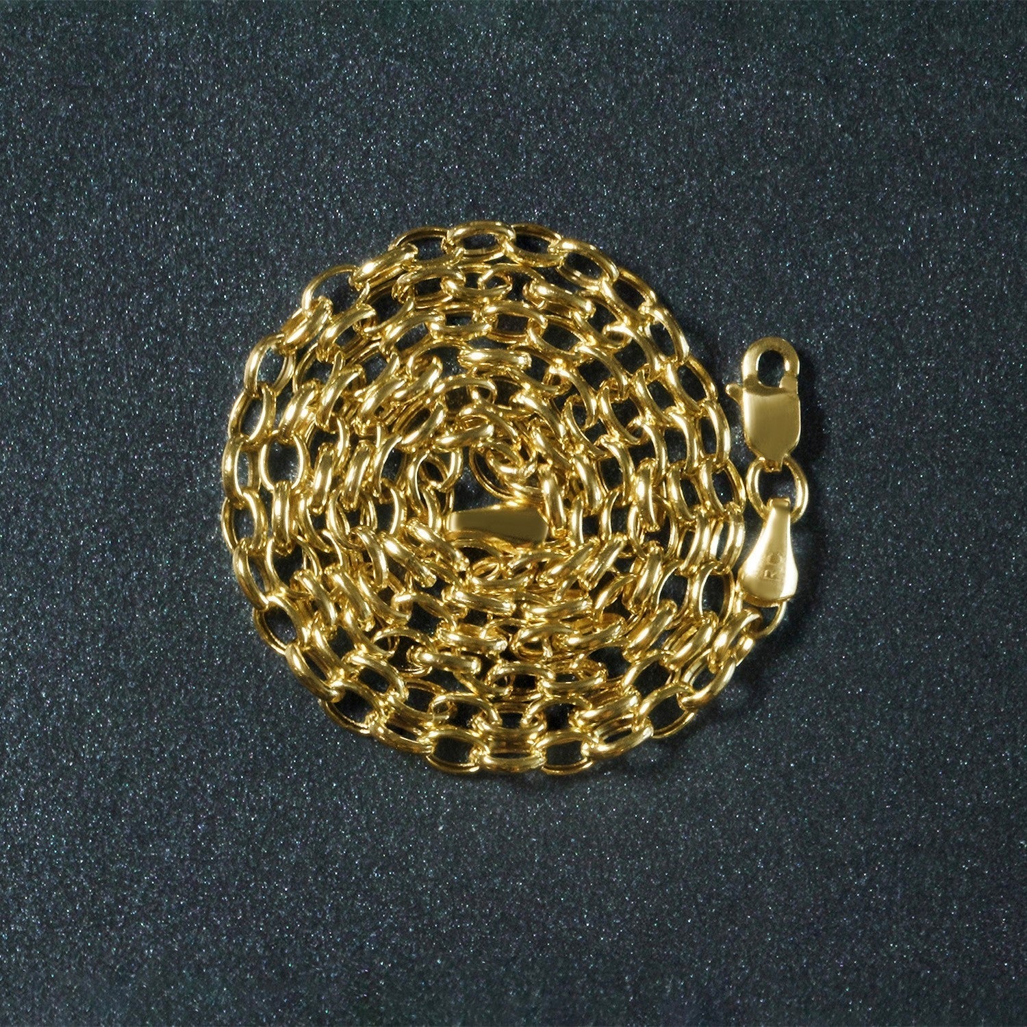 3.2mm 14k Yellow Gold Oval Rolo Chain Bids.com