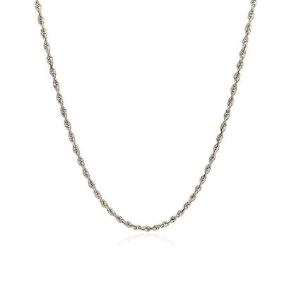 10k White Gold Solid Diamond Cut Rope Chain 1.5mm Bids.com