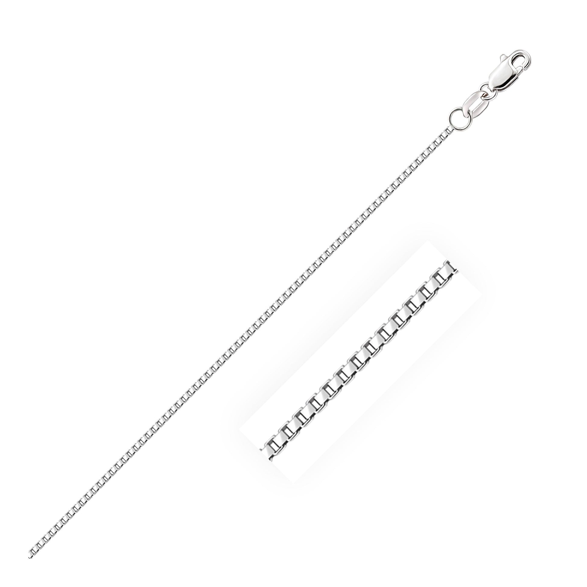 10k White Gold Octagonal Box Chain 1.2mm Bids.com