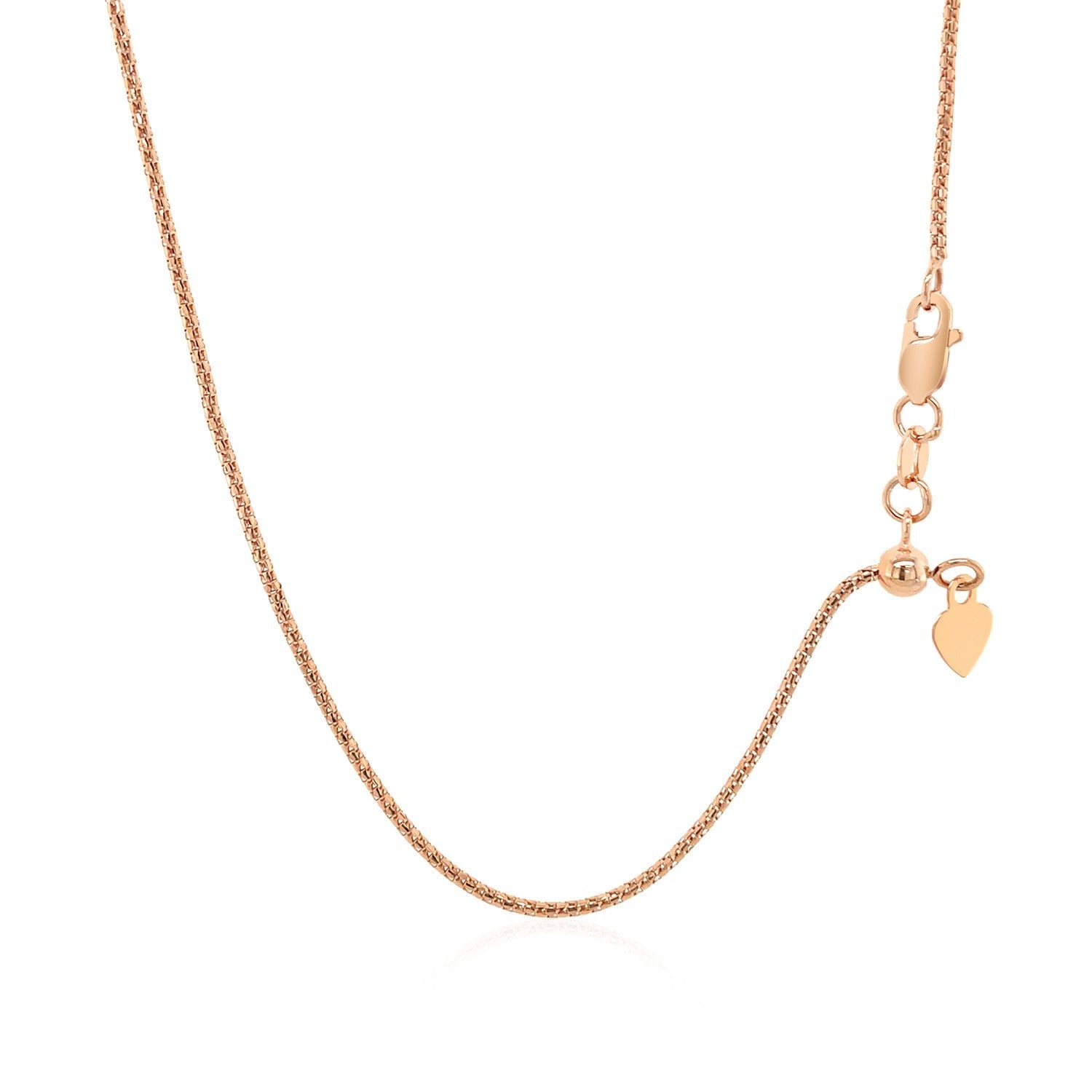 14k Rose Gold Adjustable Popcorn Chain 1.3mm Bids.com