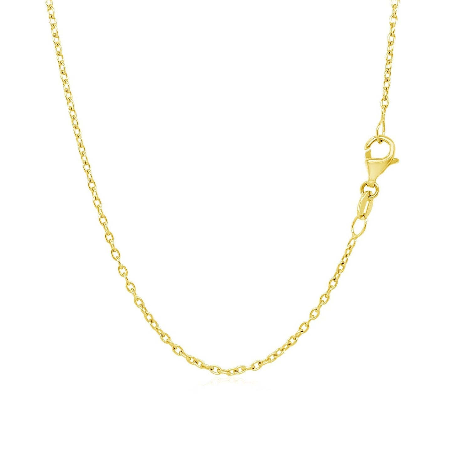 14k Yellow Gold Round Cable Link Chain 1.5mm Bids.com
