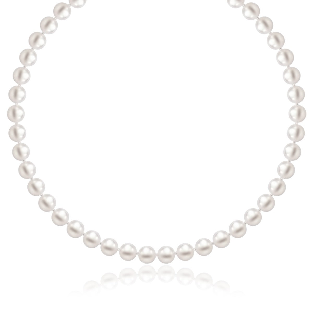 14k Yellow Gold Necklace with White Freshwater Cultured Pearls (6.0mm to 6.5mm) Bids.com
