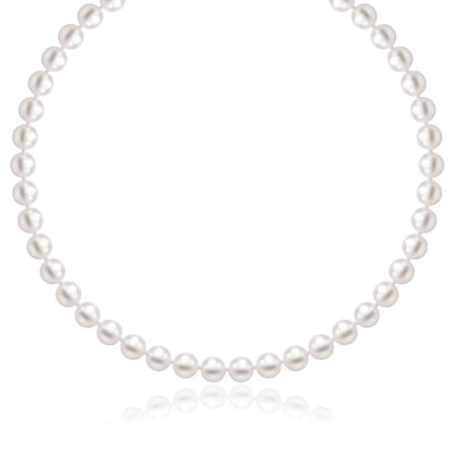 14k Yellow Gold Necklace with White Freshwater Cultured Pearls (6.0mm to 6.5mm) Bids.com