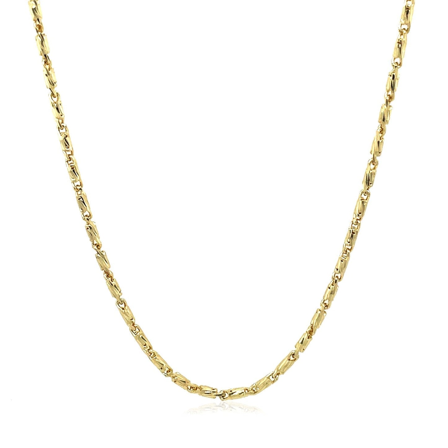 Diamond Cut Fancy Links Pendant Chain in 14k Yellow Gold (1.5mm) Bids.com