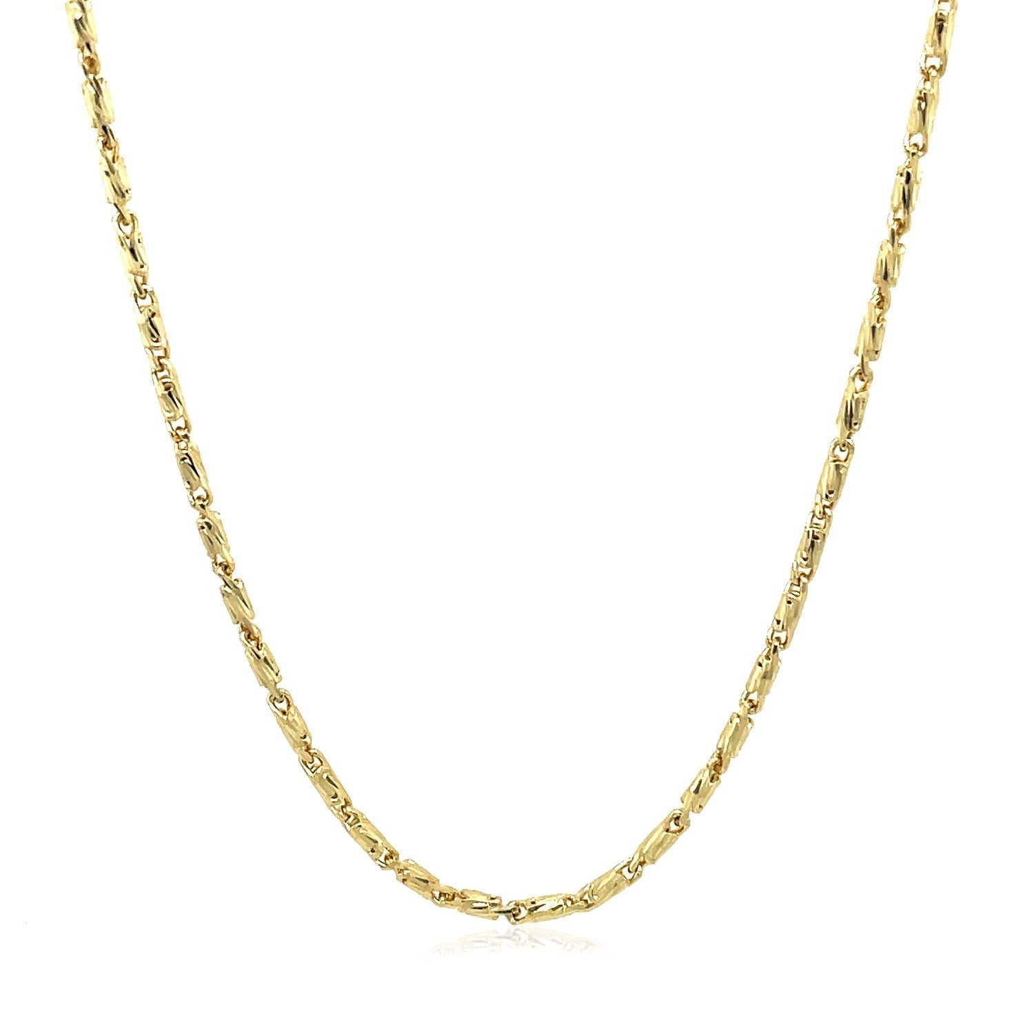 Diamond Cut Fancy Links Pendant Chain in 14k Yellow Gold (1.5mm) Bids.com