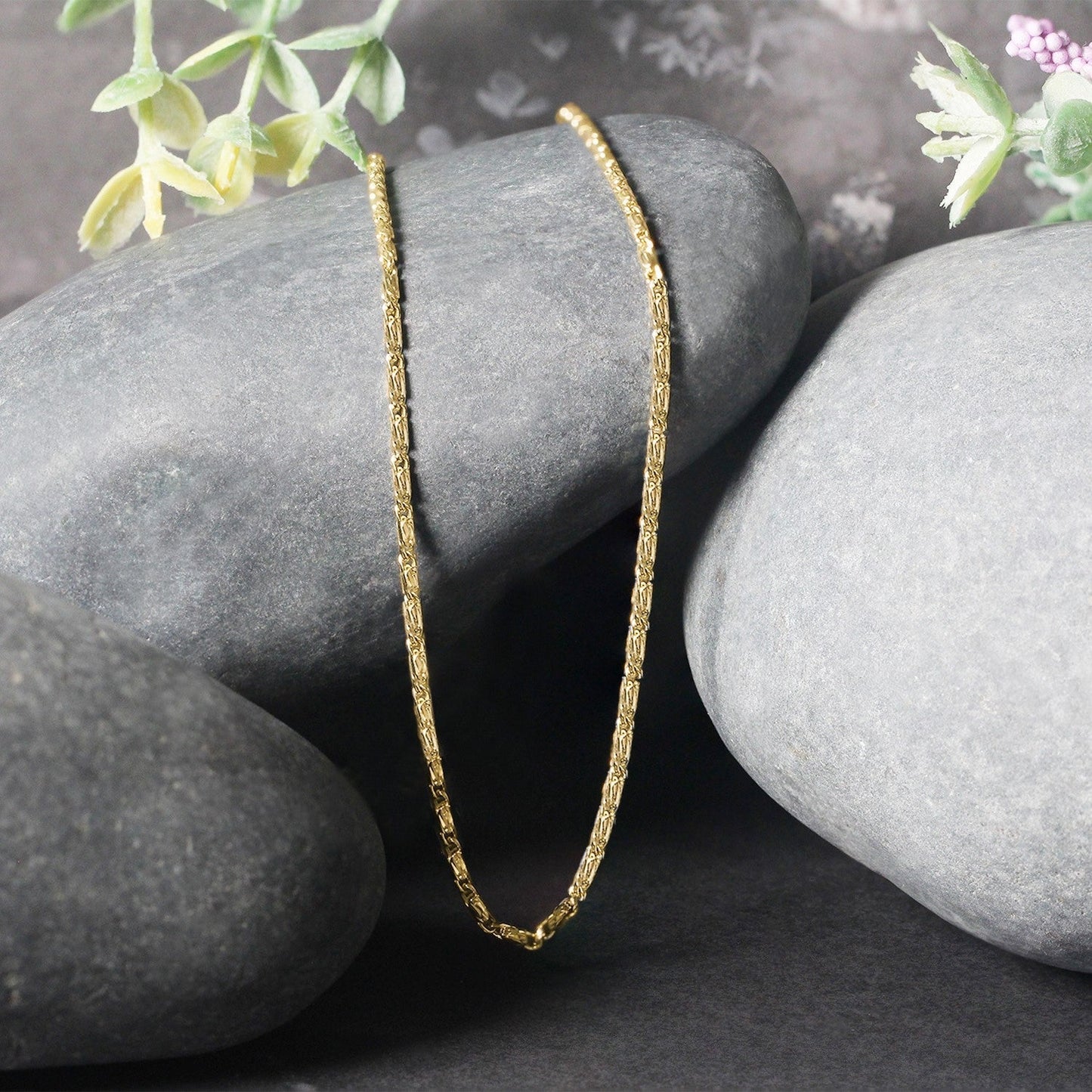 Diamond Cut Fancy Links Pendant Chain in 14k Yellow Gold (1.5mm) Bids.com