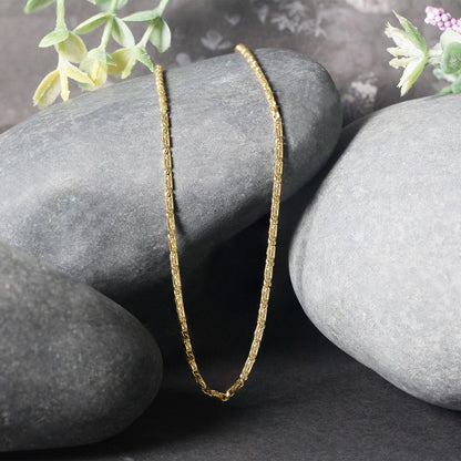 Diamond Cut Fancy Links Pendant Chain in 14k Yellow Gold (1.5mm) Bids.com