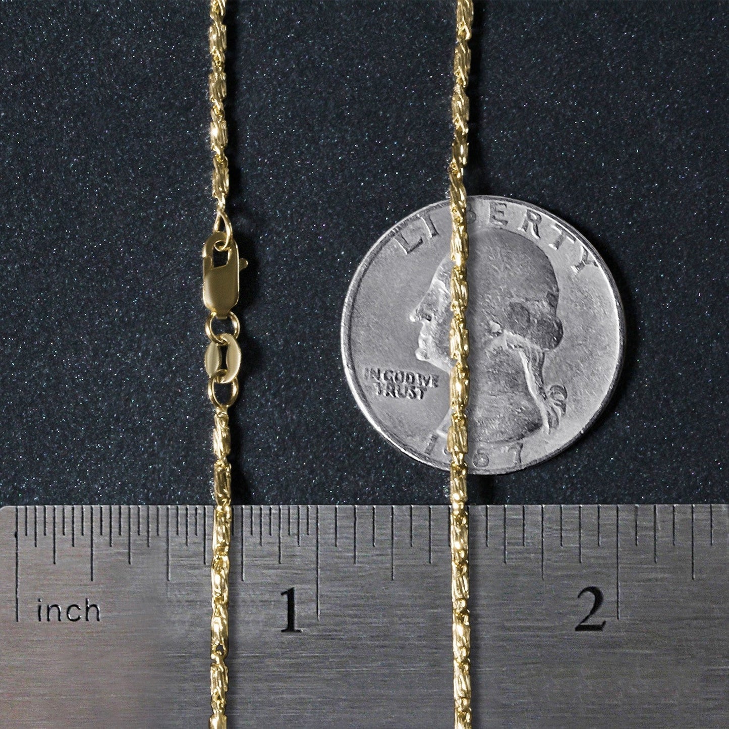 Diamond Cut Fancy Links Pendant Chain in 14k Yellow Gold (1.5mm) Bids.com