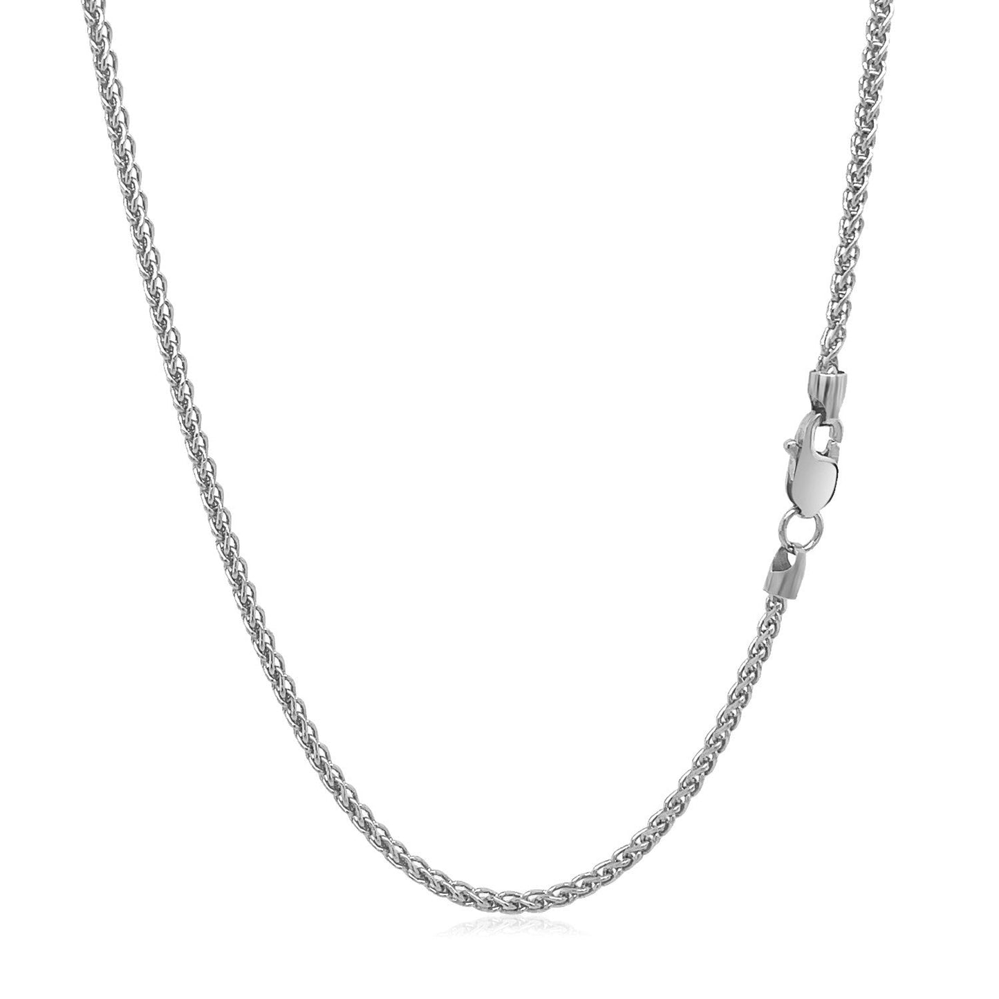 14k White Gold Round Wheat Chain 1.5mm Bids.com