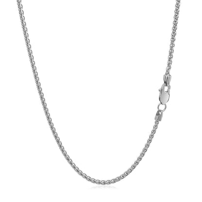 14k White Gold Round Wheat Chain 1.5mm Bids.com