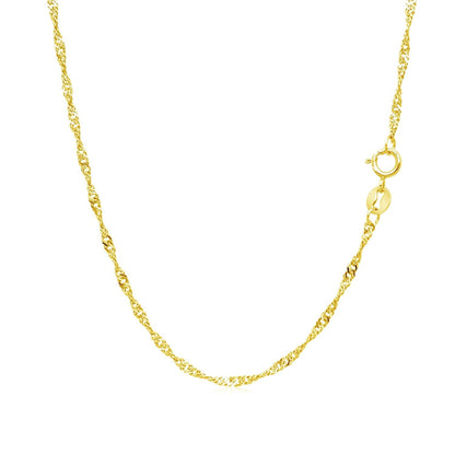 10k Yellow Gold Singapore Chain 1.5mm Bids.com