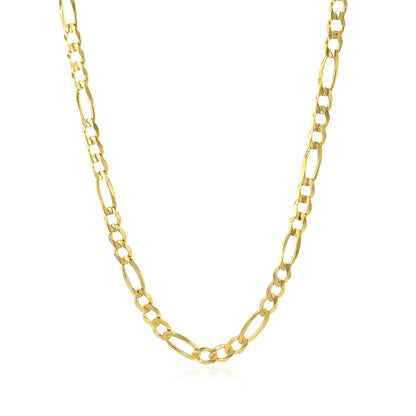 10K Yellow Gold Solid Figaro Chain (3.70 mm) Bids.com