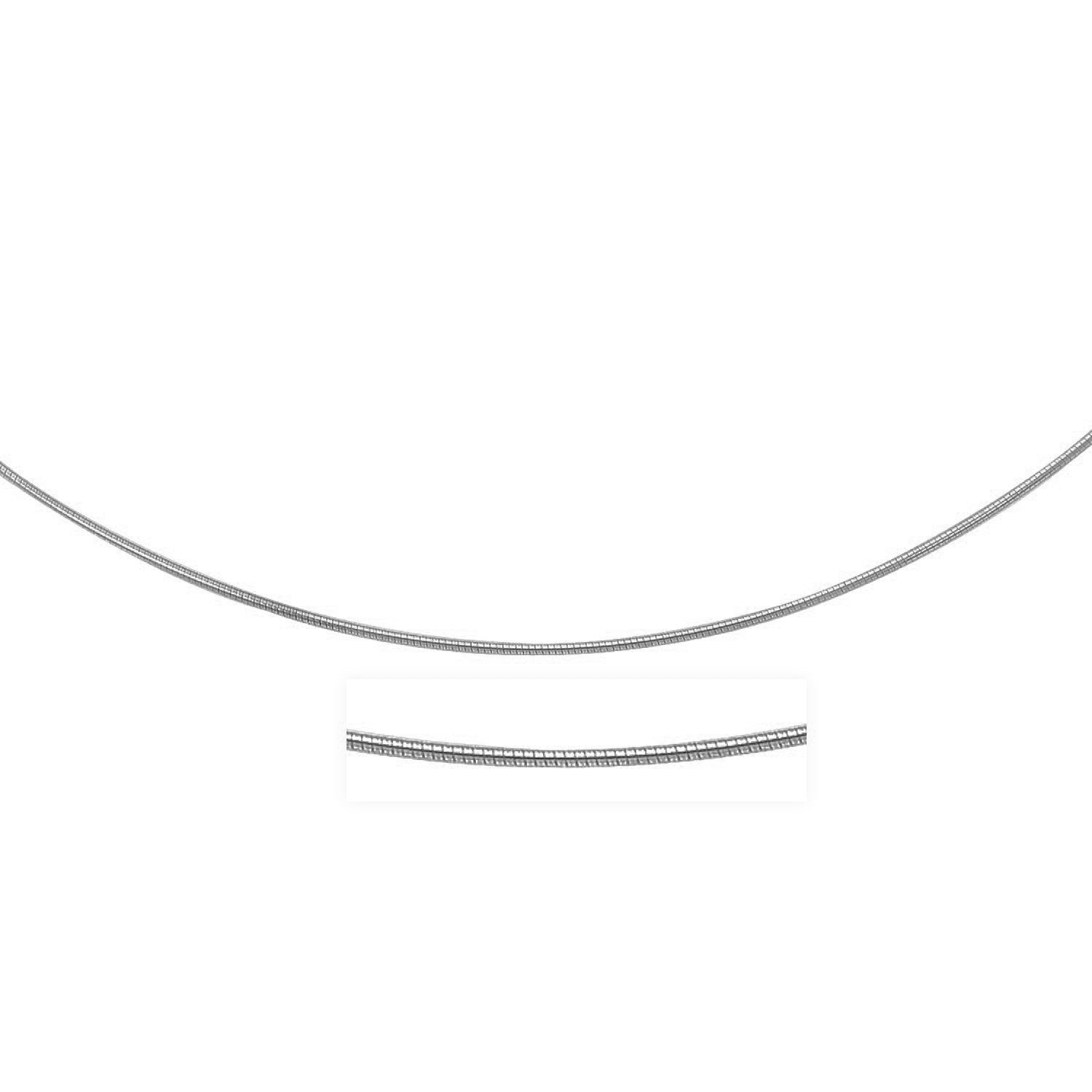 14k White Gold Thin Motif Round Omega Necklace Bids.com