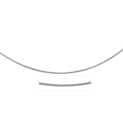 14k White Gold Thin Motif Round Omega Necklace Bids.com