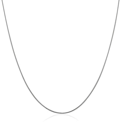 14k White Gold Thin Motif Round Omega Necklace Bids.com