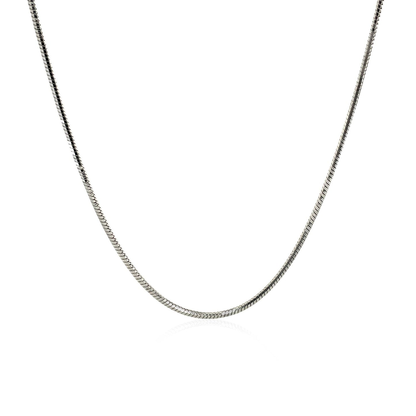 Rhodium Plated 1.2mm Sterling Silver Snake Style Chain Bids.com