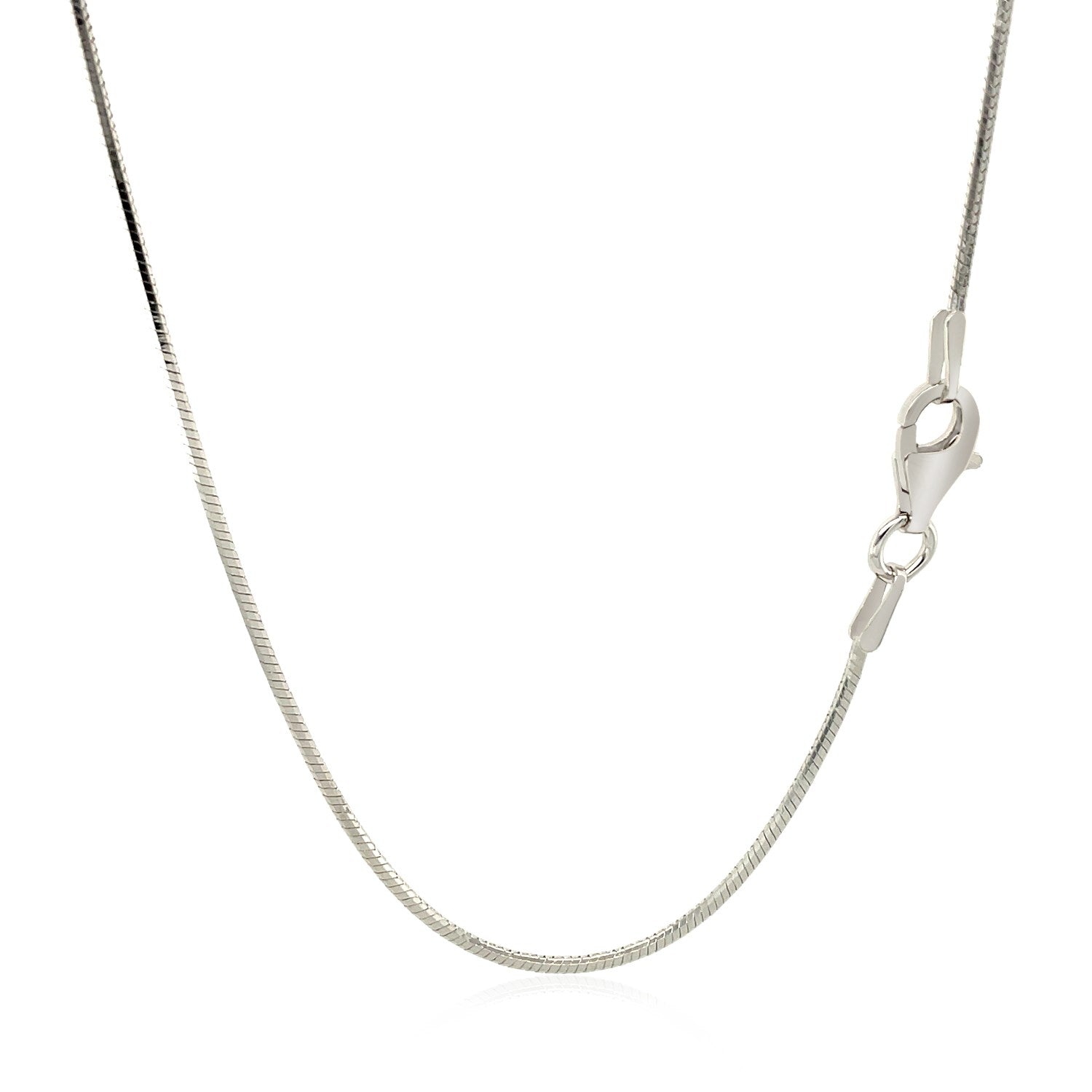 Rhodium Plated 1.2mm Sterling Silver Snake Style Chain Bids.com
