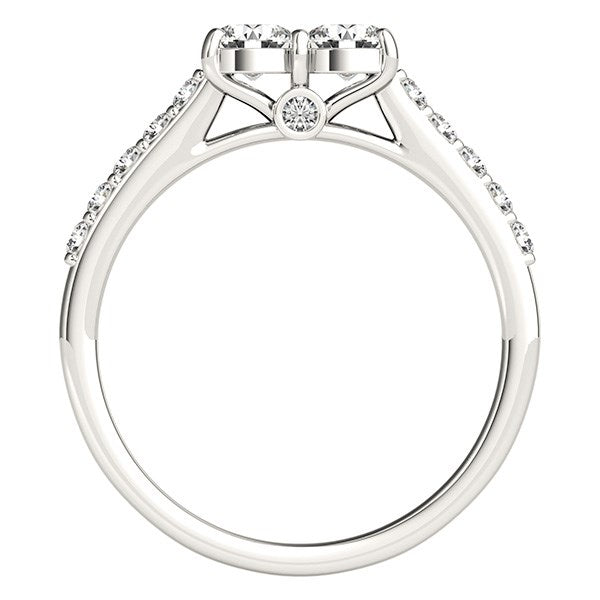 14k White Gold Round Two Stone Diamond Ring (3/4 cttw) Bids.com