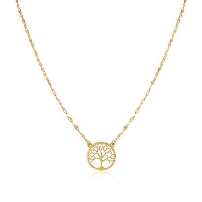 14K Yellow Gold Tree of Life Necklace Bids.com