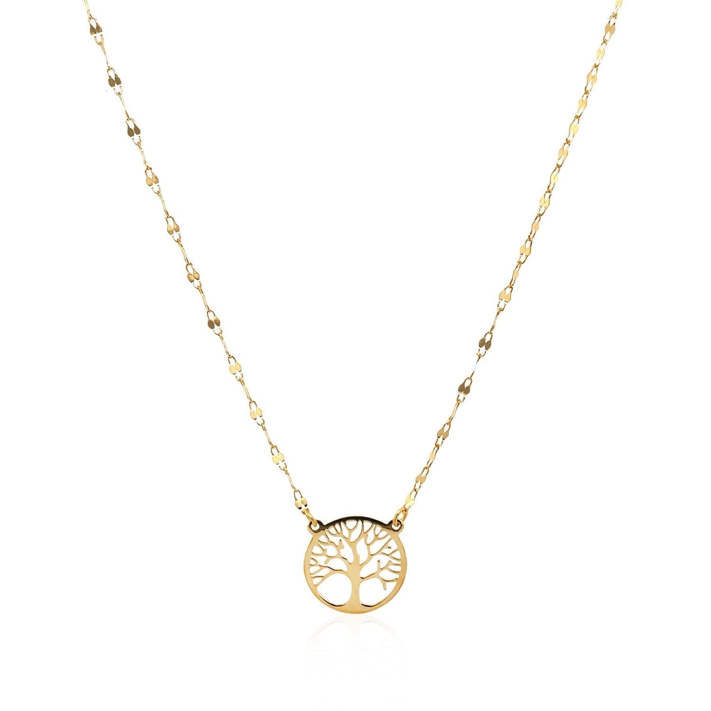 14K Yellow Gold Tree of Life Necklace Bids.com