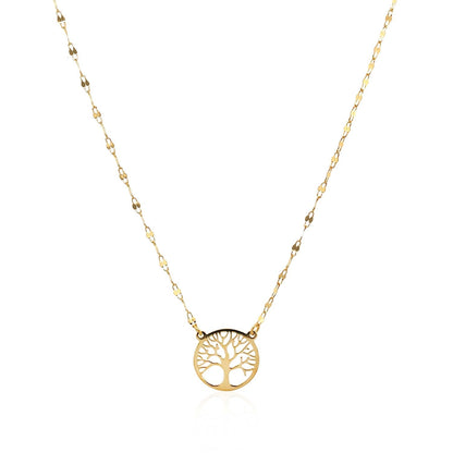 14K Yellow Gold Tree of Life Necklace Bids.com