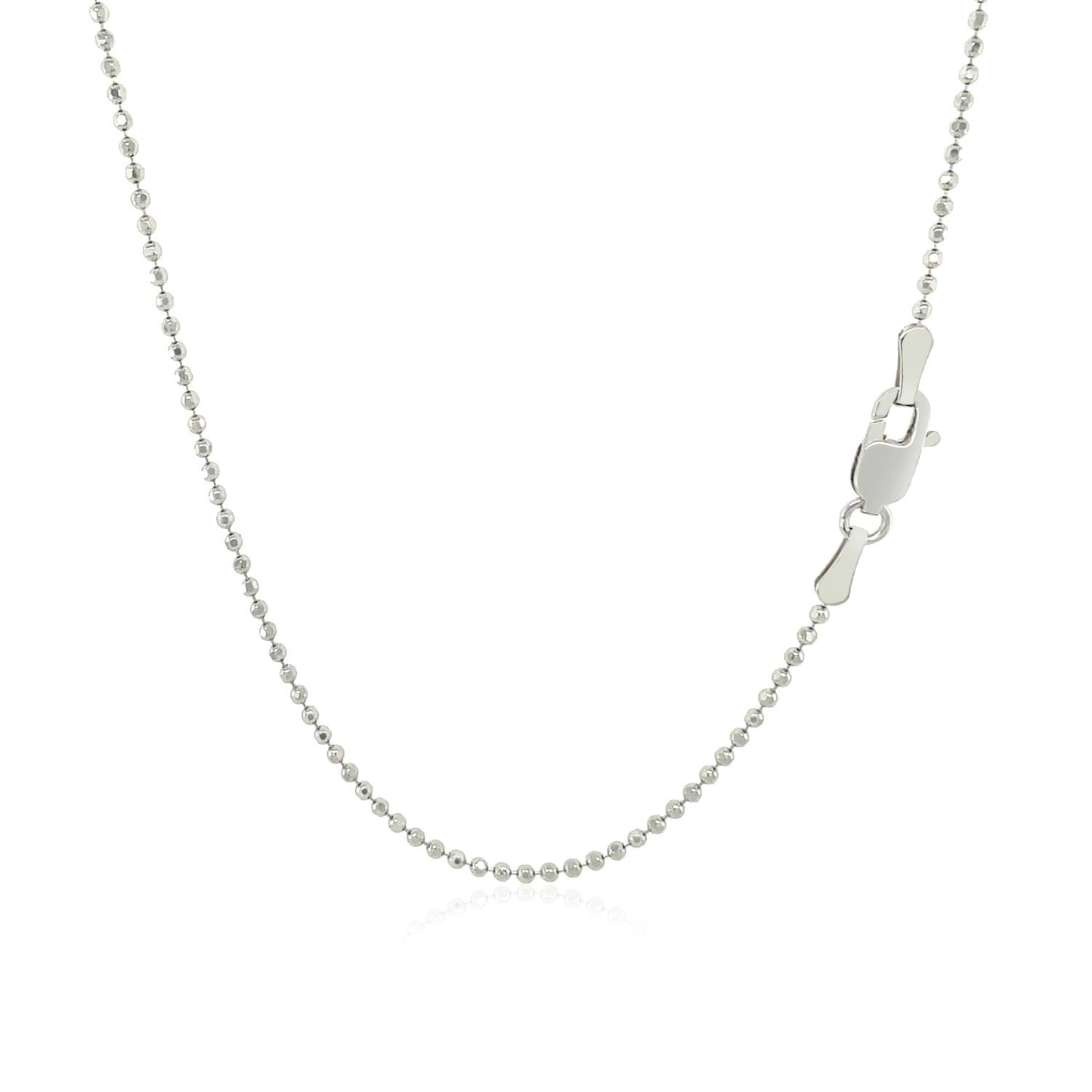 14k White Gold Diamond-Cut Bead Chain 1.2mm Bids.com