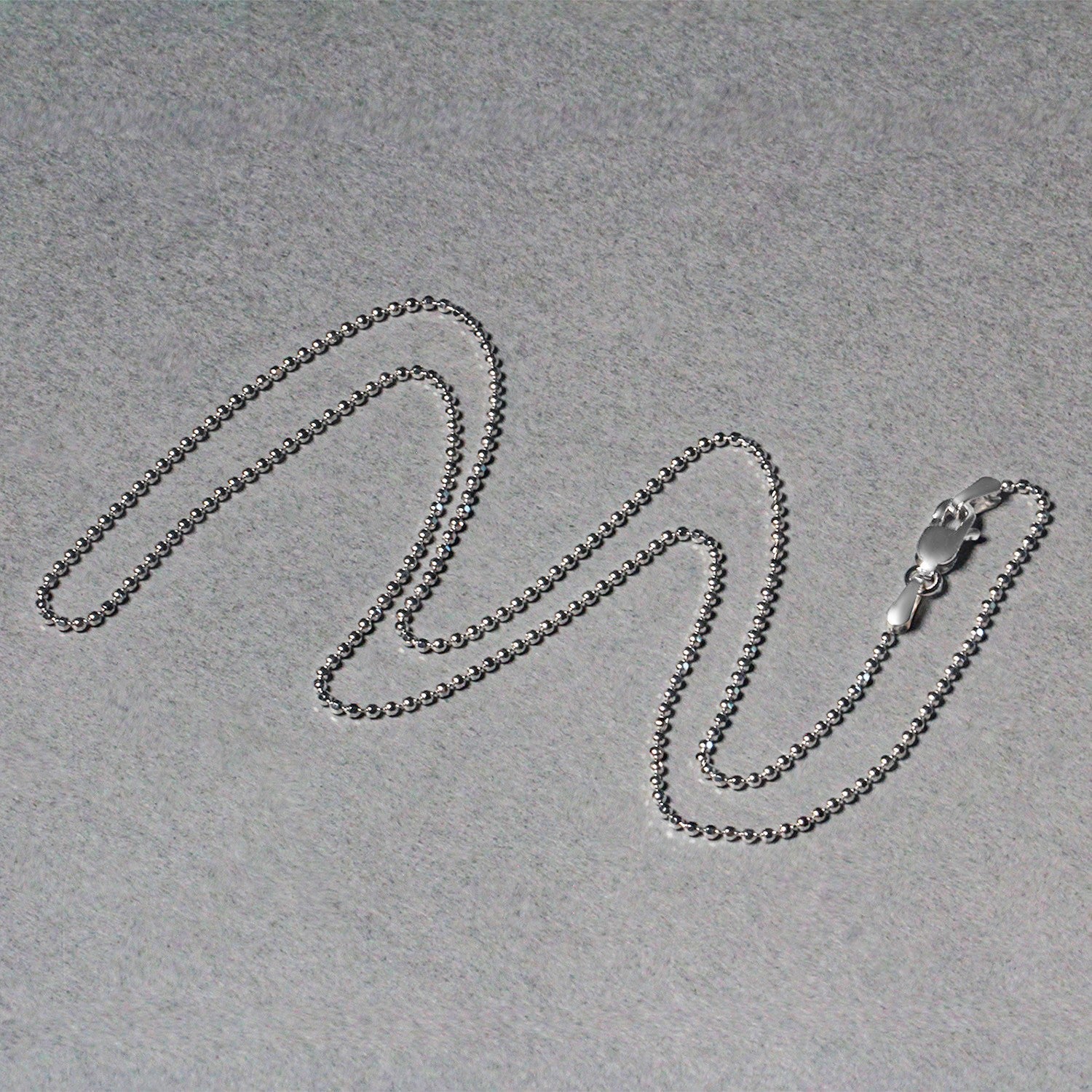 14k White Gold Diamond-Cut Bead Chain 1.2mm Bids.com