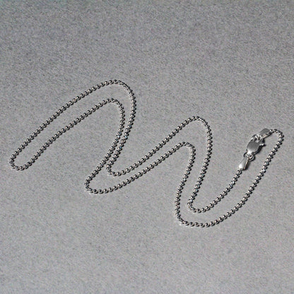 14k White Gold Diamond-Cut Bead Chain 1.2mm Bids.com