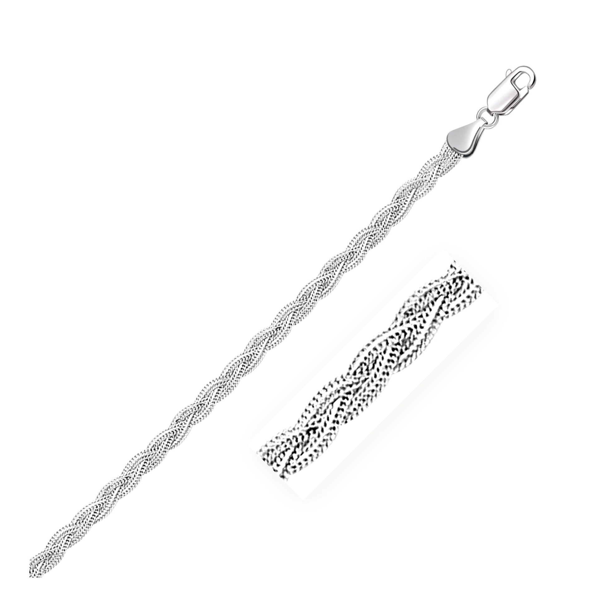 3.5mm 14k White Gold Braided Bracelet Bids.com