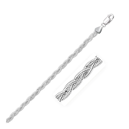 3.5mm 14k White Gold Braided Bracelet Bids.com