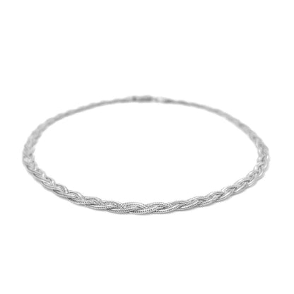 3.5mm 14k White Gold Braided Bracelet Bids.com
