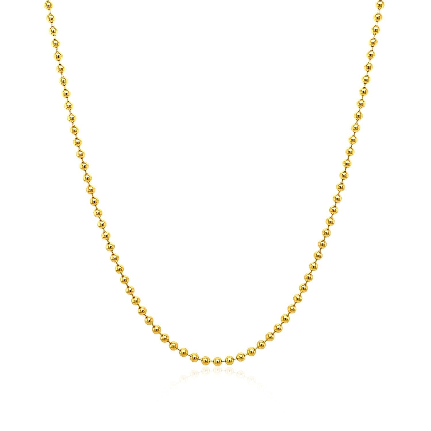 18k Yellow Gold Bead Chain 1.5mm (1.50 mm) Bids.com