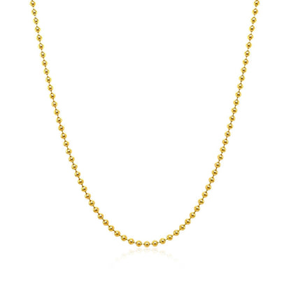 18k Yellow Gold Bead Chain 1.5mm (1.50 mm) Bids.com