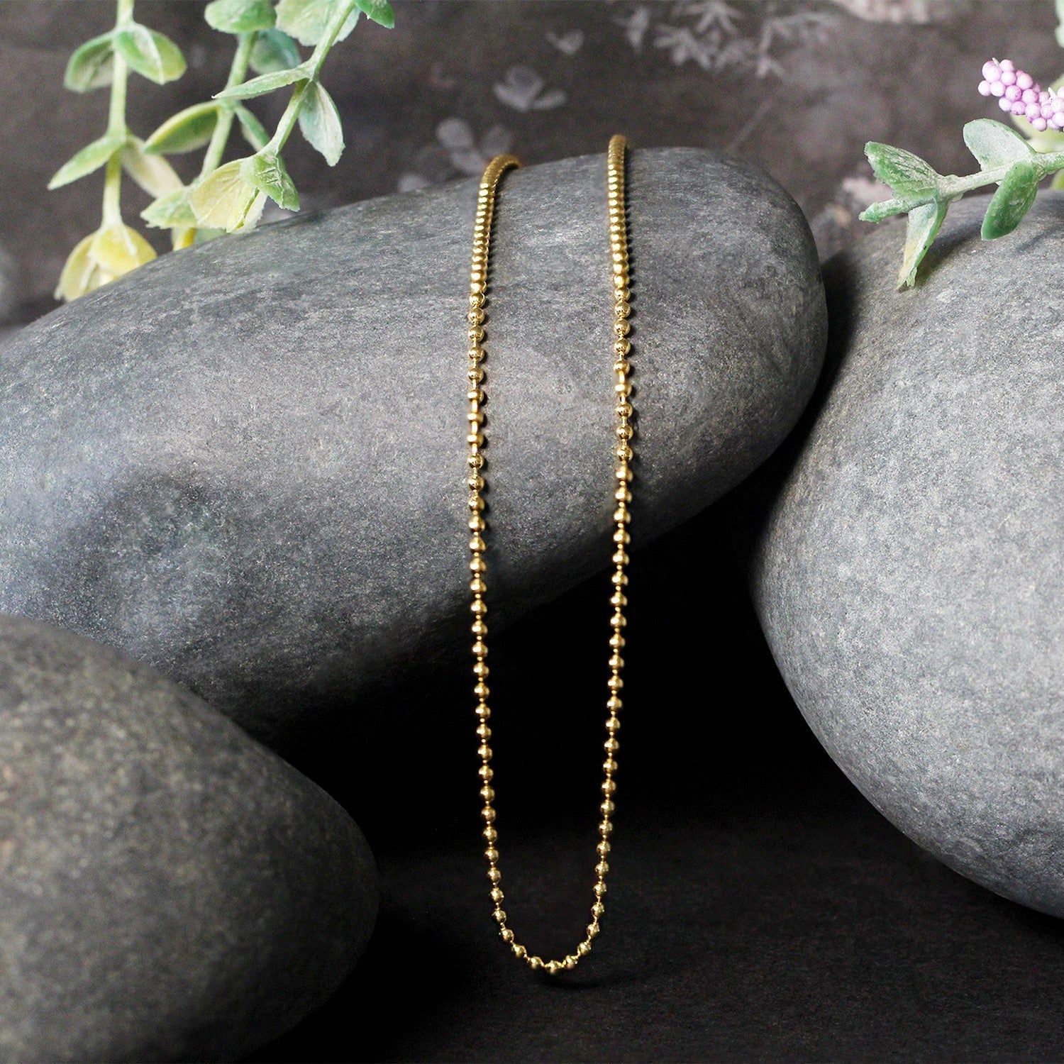 18k Yellow Gold Bead Chain 1.5mm (1.50 mm) Bids.com