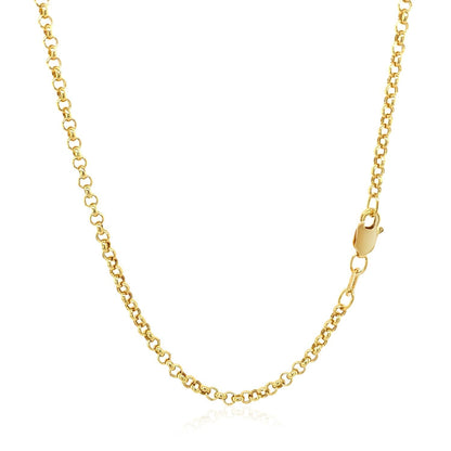 2.3mm 14k Yellow Gold Rolo Chain Bids.com