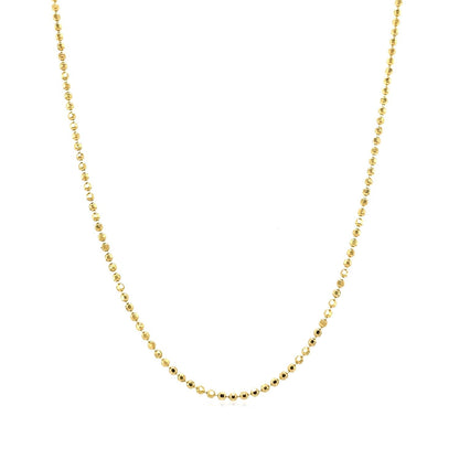 14k Yellow Gold Diamond-Cut Bead Chain 1.2mm Bids.com