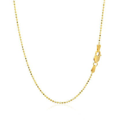 14k Yellow Gold Diamond-Cut Bead Chain 1.2mm Bids.com