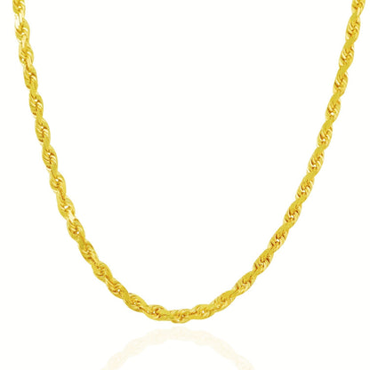 5.0mm 10k Yellow Gold Solid Diamond Cut Rope Chain Bids.com