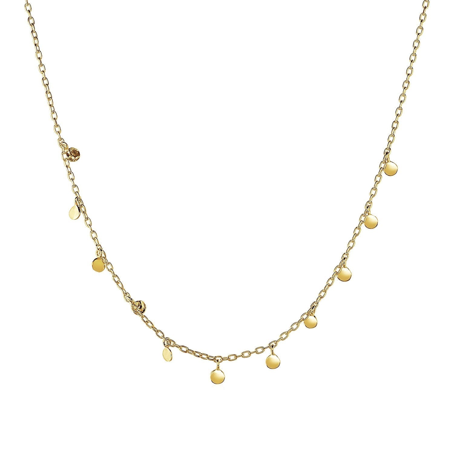 Choker Necklace with Hammered Beads in 14k Yellow Gold Bids.com