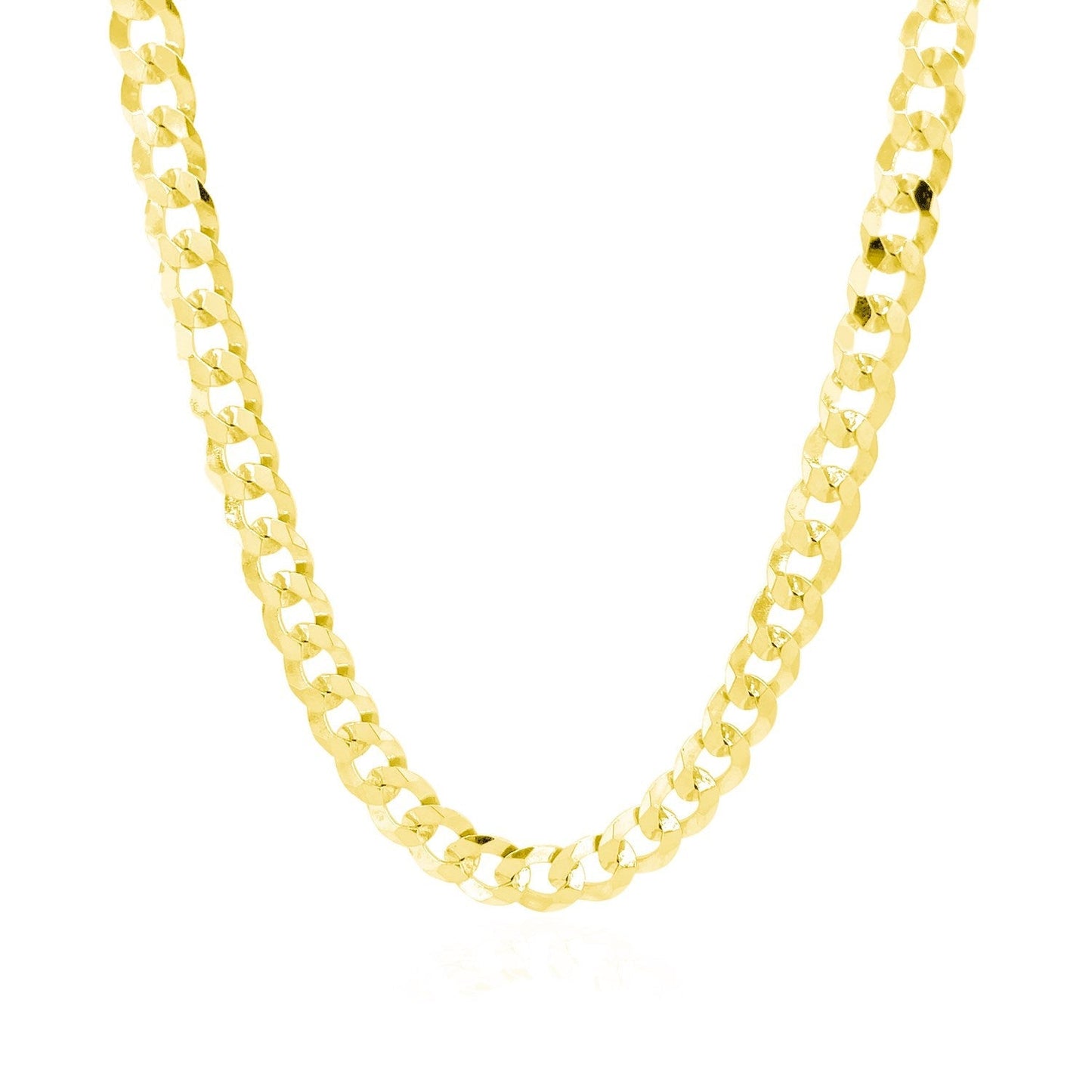 5.7mm 14k Yellow Gold Solid Curb Chain Bids.com